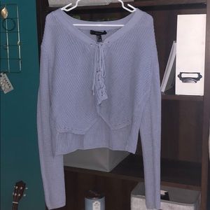 Cropped Lace front Juniors Sweater